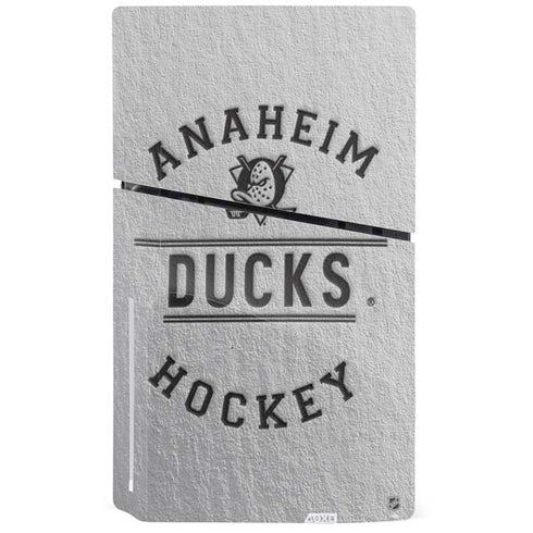 NHL Anaheim Ducks Black Text PS5 Slim Disk Console Skin