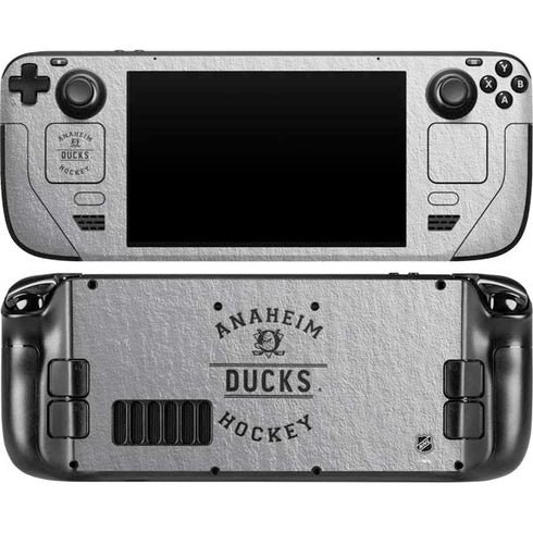 NHL Anaheim Ducks Black Text Steam Deck Handheld Gaming Computer OLED Skin