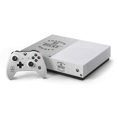 NHL Anaheim Ducks Black Text Xbox One S All-Digital Edition Bundle Skin