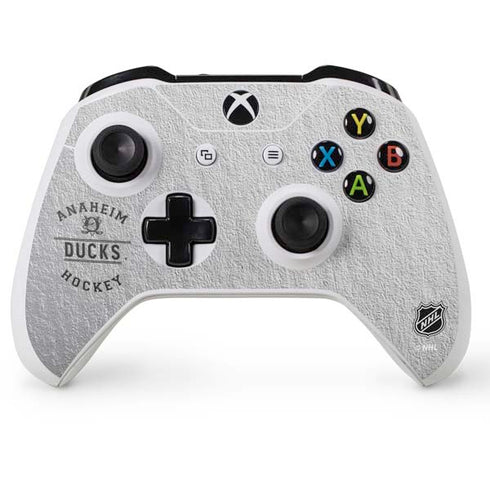 NHL Anaheim Ducks Black Text Xbox One S Console and Controller Bundle Skin