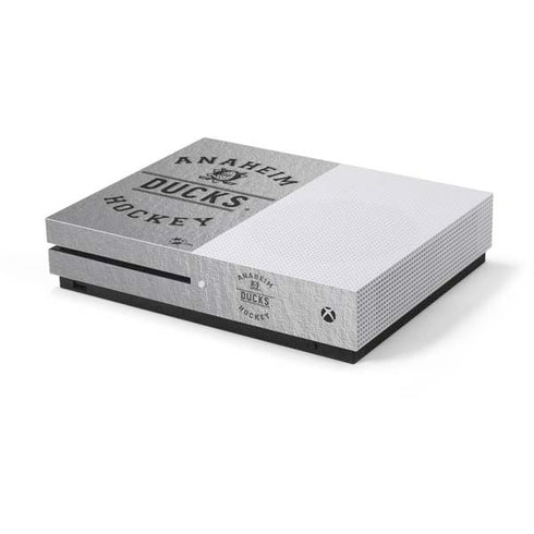 NHL Anaheim Ducks Black Text Xbox One S Console Skin