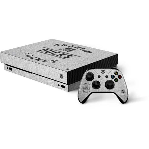 NHL Anaheim Ducks Black Text Xbox One X Bundle Skin