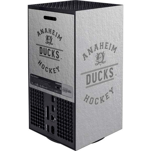 NHL Anaheim Ducks Black Text Xbox Series X Console Skin