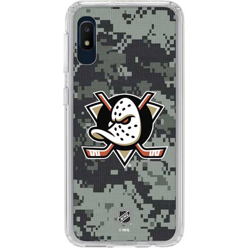NHL Anaheim Ducks Camo Galaxy A10e Clear Case