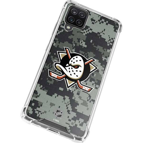 NHL Anaheim Ducks Camo Galaxy A12 Clear Case