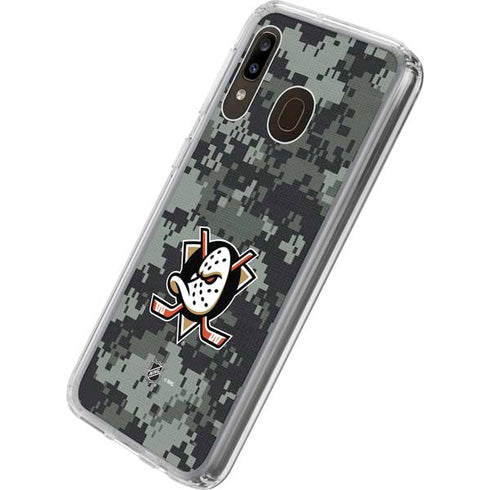 NHL Anaheim Ducks Camo Galaxy A20 Clear Case