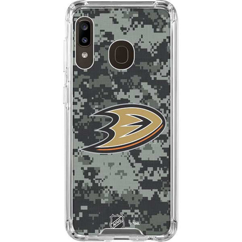 NHL Anaheim Ducks Camo Galaxy A30 Clear Case