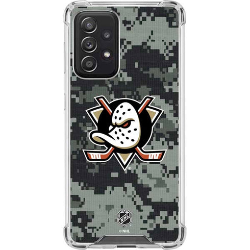 NHL Anaheim Ducks Camo Galaxy A52 5G Clear Case