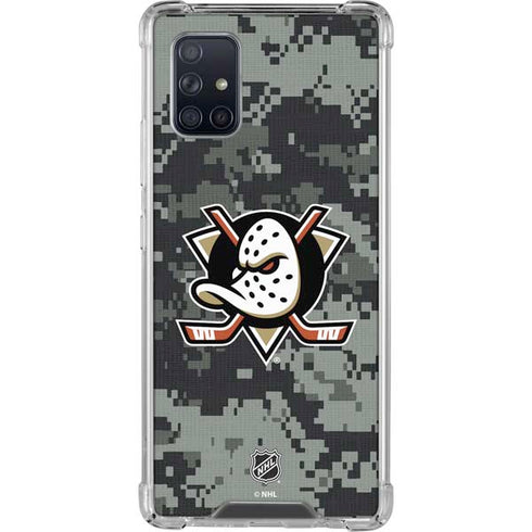 NHL Anaheim Ducks Camo Galaxy A71 5G Clear Case