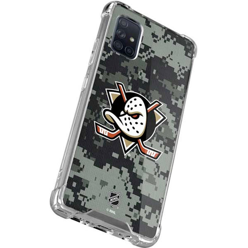 NHL Anaheim Ducks Camo Galaxy A71 5G Clear Case