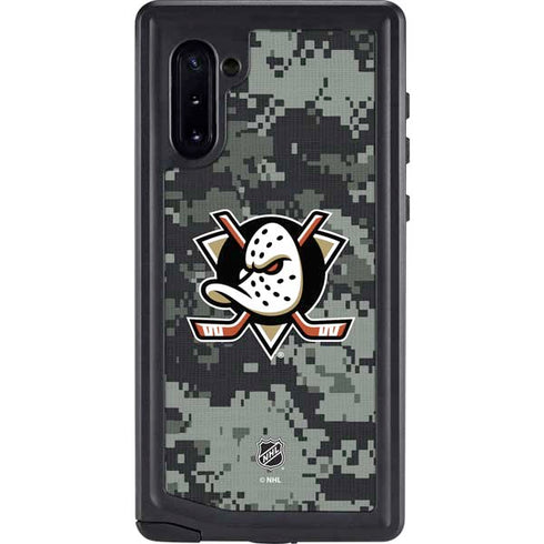 NHL Anaheim Ducks Camo Galaxy Note 10 Waterproof Case