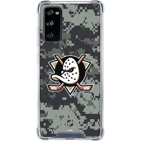 NHL Anaheim Ducks Camo Galaxy S20 FE Clear Case
