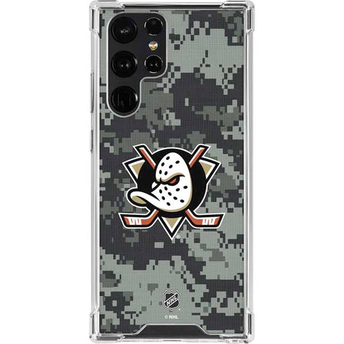 NHL Anaheim Ducks Camo Galaxy S22 Ultra Clear Case
