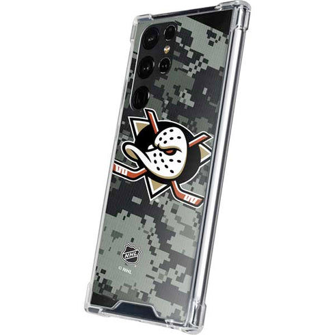 NHL Anaheim Ducks Camo Galaxy S22 Ultra Clear Case
