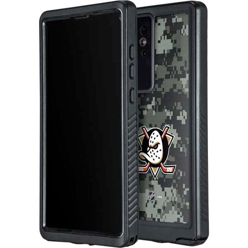 NHL Anaheim Ducks Camo Galaxy S24 Ultra Waterproof Case