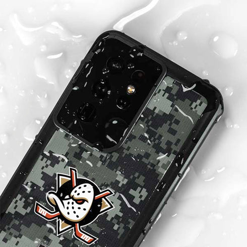 NHL Anaheim Ducks Camo Galaxy S24 Ultra Waterproof Case