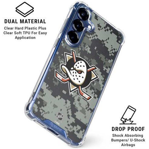 NHL Anaheim Ducks Camo Galaxy S25 FE Clear Case