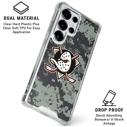 NHL Anaheim Ducks Camo Galaxy S25 Ultra Clear Case