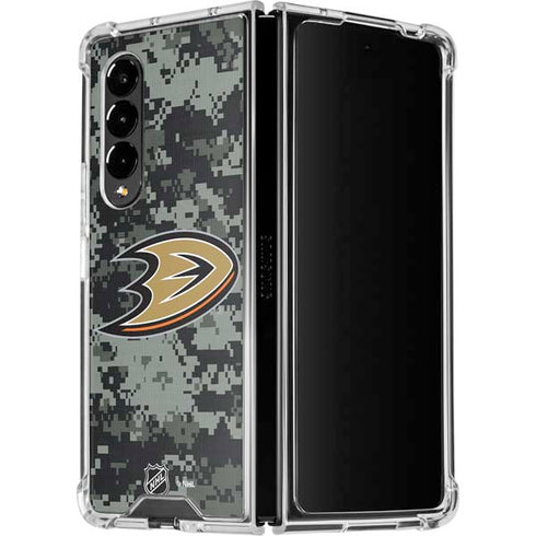 NHL Anaheim Ducks Camo Galaxy Z Fold4 5G Clear Case