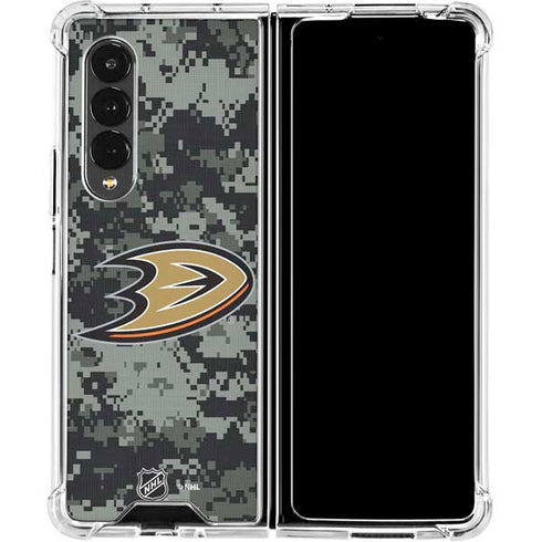 NHL Anaheim Ducks Camo Galaxy Z Fold4 5G Clear Case