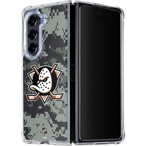 NHL Anaheim Ducks Camo Galaxy Z Fold5 5G Clear Case