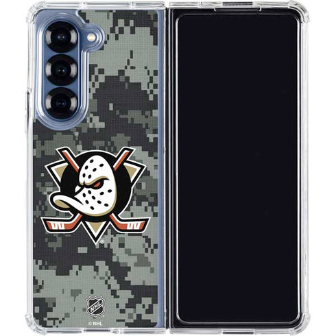 NHL Anaheim Ducks Camo Galaxy Z Fold7 Clear Case