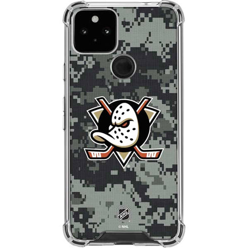 NHL Anaheim Ducks Camo Google Pixel 5 Clear Case