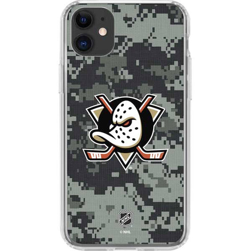 NHL Anaheim Ducks Camo iPhone 11 Clear Case