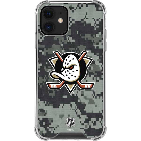NHL Anaheim Ducks Camo iPhone 12 Mini Clear Case