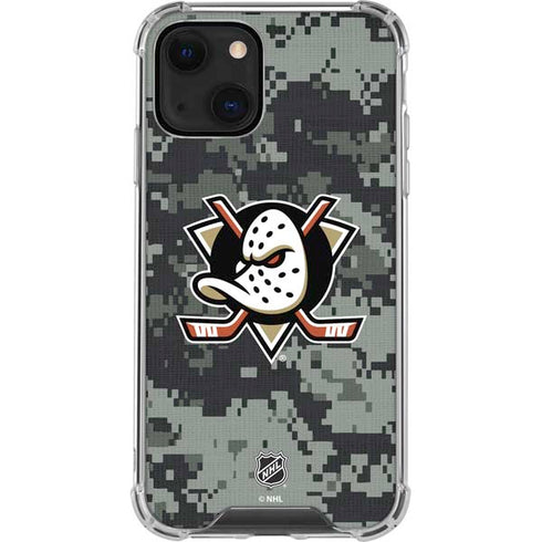 NHL Anaheim Ducks Camo iPhone 13 Mini Clear Case