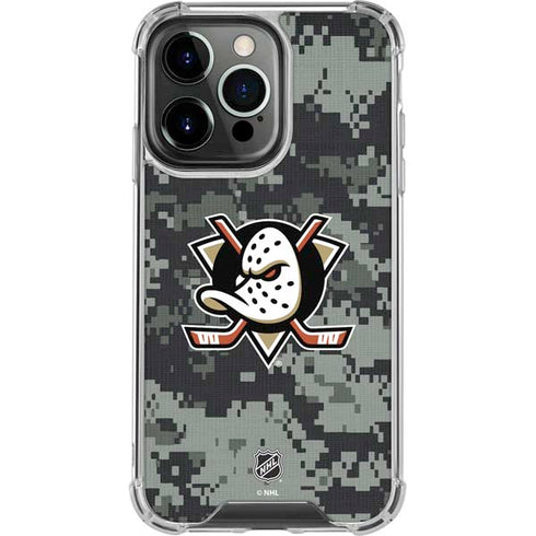 NHL Anaheim Ducks Camo iPhone 13 Pro Clear Case