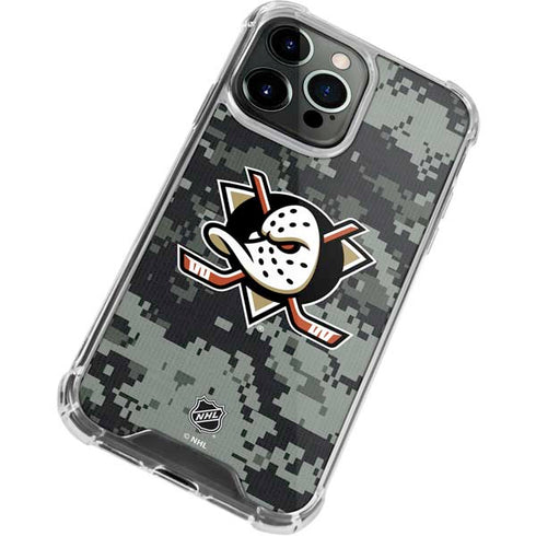 NHL Anaheim Ducks Camo iPhone 13 Pro Max Clear Case
