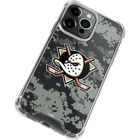 NHL Anaheim Ducks Camo iPhone 14 Pro Clear Case