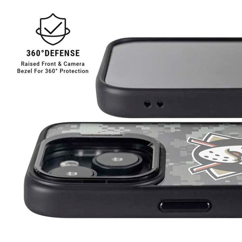 NHL Anaheim Ducks Camo iPhone 15 Kickstand Case
