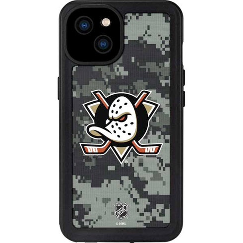 NHL Anaheim Ducks Camo iPhone 15 Plus Waterproof Case