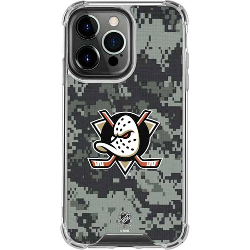 NHL Anaheim Ducks Camo iPhone 15 Pro Clear Case