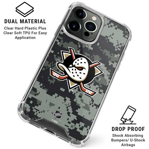 NHL Anaheim Ducks Camo iPhone 15 Pro Clear Case