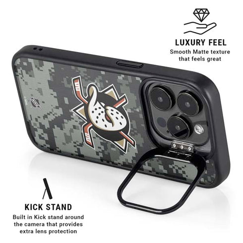 NHL Anaheim Ducks Camo iPhone 15 Pro Kickstand Case
