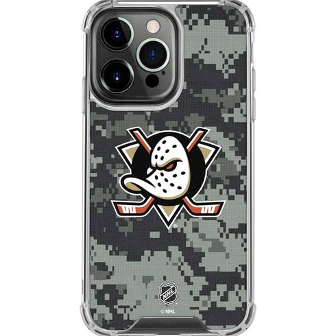 NHL Anaheim Ducks Camo iPhone 16 Pro Max Clear Case