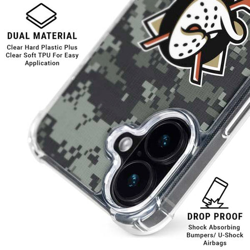 NHL Anaheim Ducks Camo iPhone 17 Clear Case