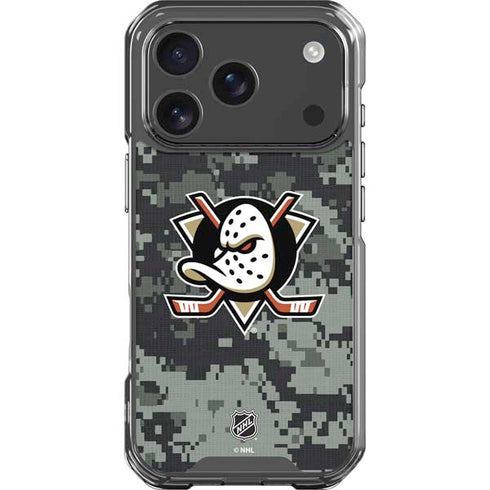NHL Anaheim Ducks Camo iPhone 17 Pro Clear Case