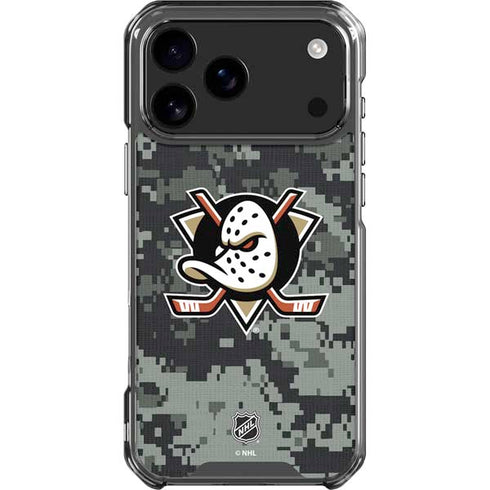 NHL Anaheim Ducks Camo iPhone 17 Pro Max Clear Case