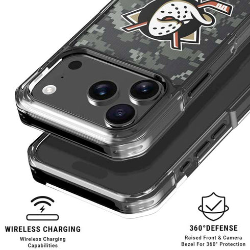NHL Anaheim Ducks Camo iPhone 17 Pro Max Clear Case