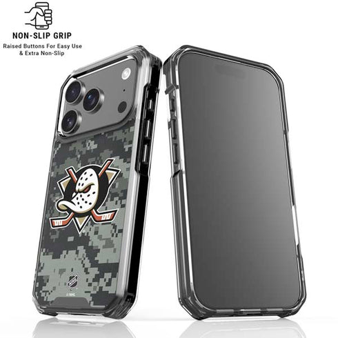 NHL Anaheim Ducks Camo iPhone 17 Pro Max Clear Case