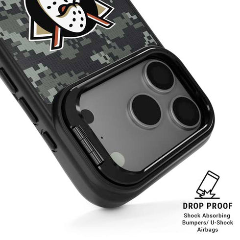 NHL Anaheim Ducks Camo iPhone 17 Pro Max Kickstand Case