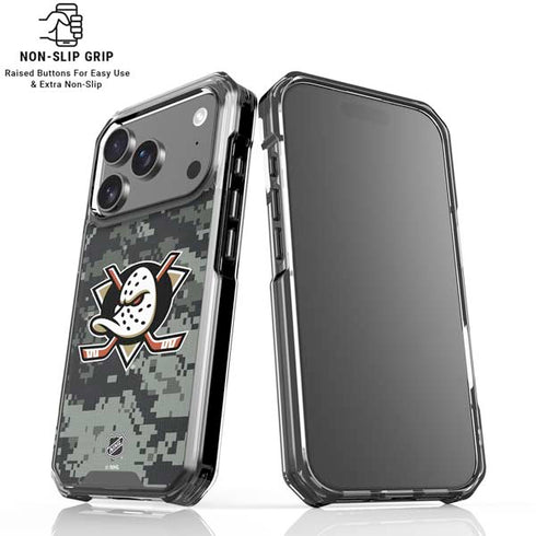 NHL Anaheim Ducks Camo iPhone 18 Pro Clear Case
