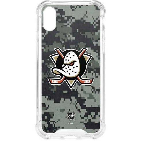 NHL Anaheim Ducks Camo iPhone XS Clear Case