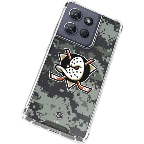 NHL Anaheim Ducks Camo Moto G 5G (2025) Clear Case