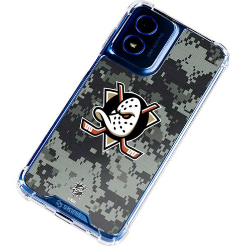 NHL Anaheim Ducks Camo Moto G 5G (2024) Clear Case