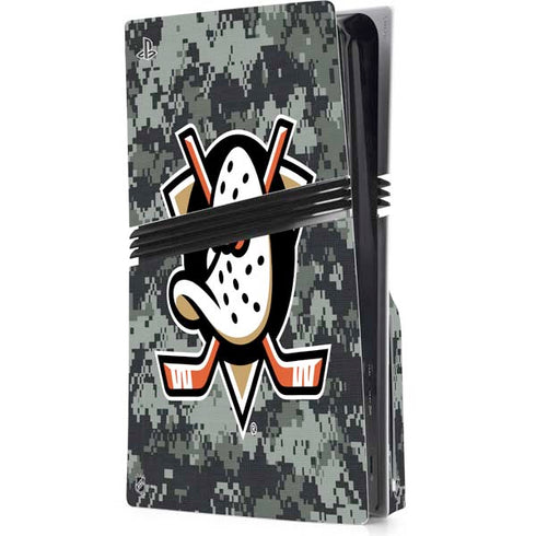 NHL Anaheim Ducks Camo PS5 Pro Disk Console Skin